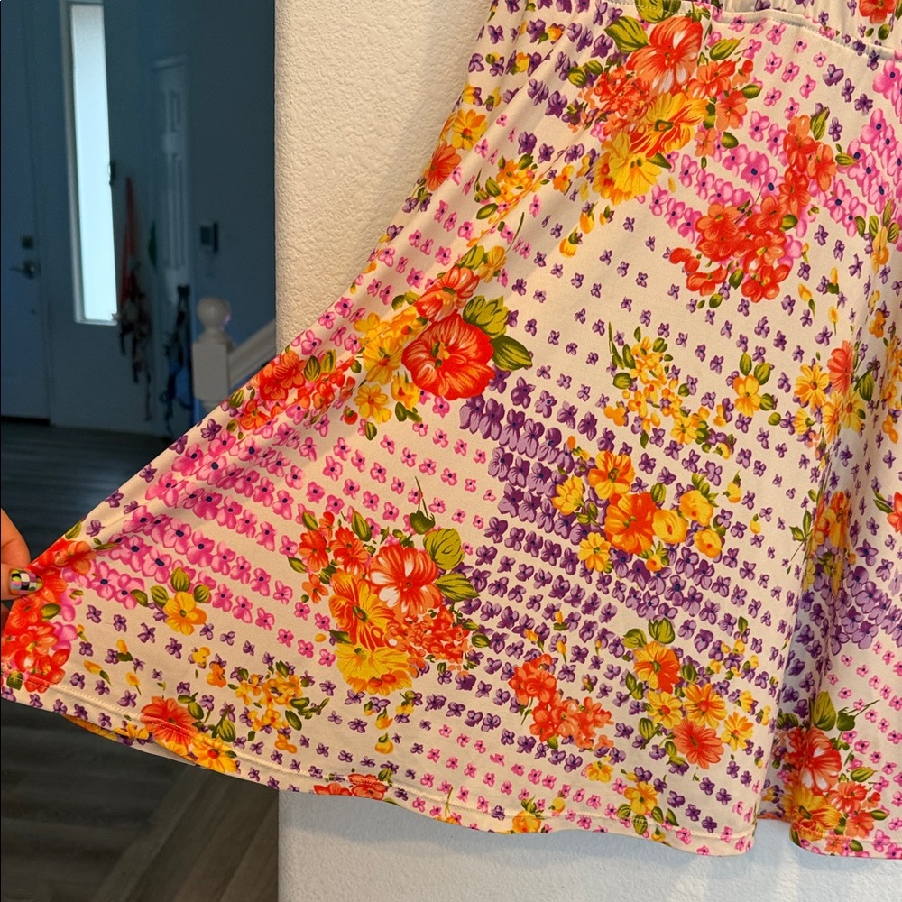 Free People Pink and Orange Floral Mini Dress - Picture 4 of 5